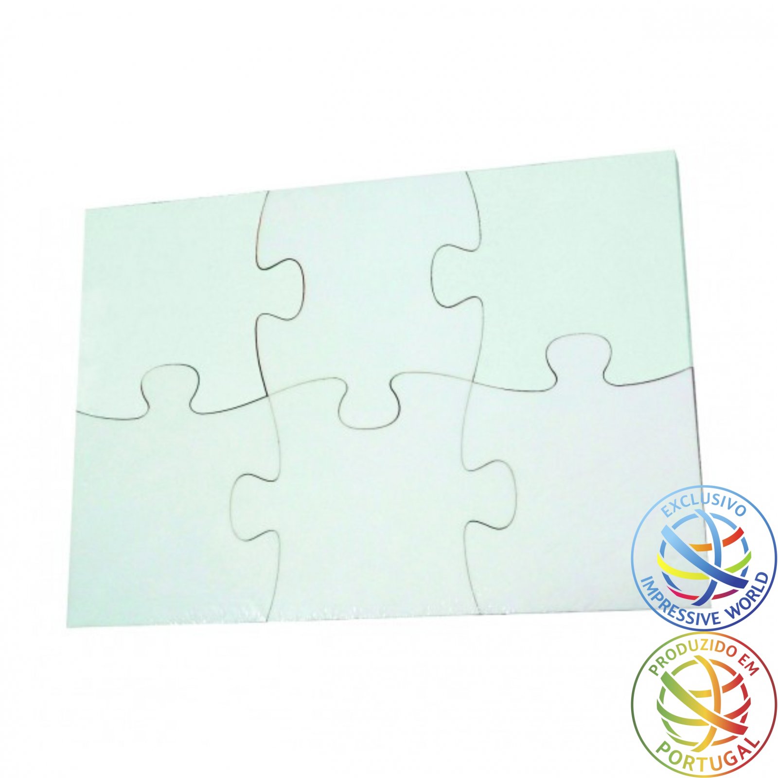 Puzzle de madeira branco para sublimação 60 peças 25x36cm